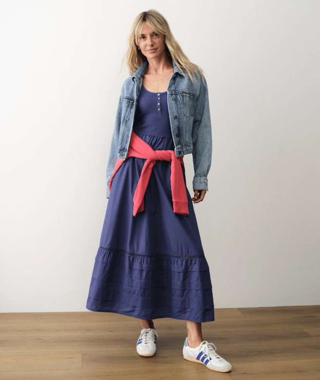 Marine Layer Lexi Rib Split Dress Navy / M