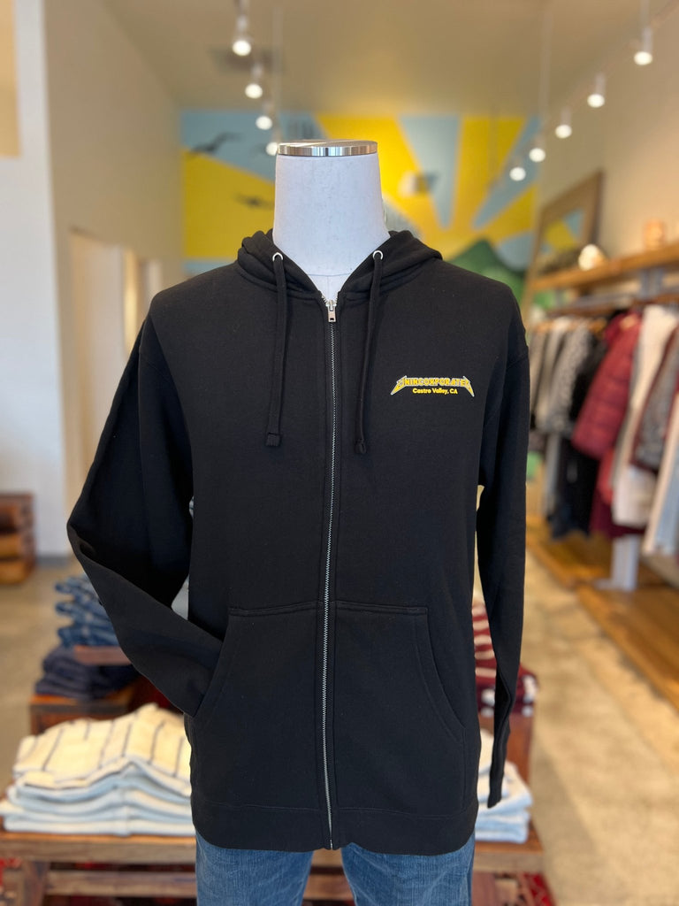Castro Valley Tour Zip Hoodie in Black - Unincorporated