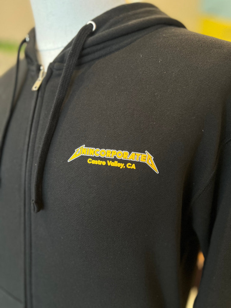 Castro Valley Tour Zip Hoodie in Black - Unincorporated