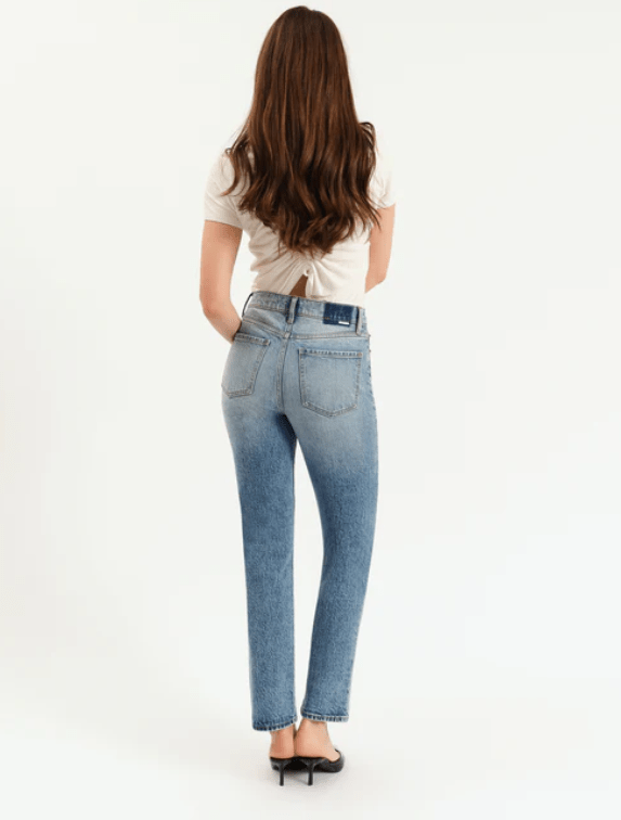 Daze Smarty Pants High Rise Slim Straight Jean in Face to Face - Unincorporated