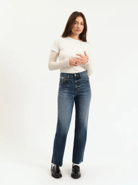 Daze Sundaze High Rise Vintage Straight Jean in Authentic - Unincorporated