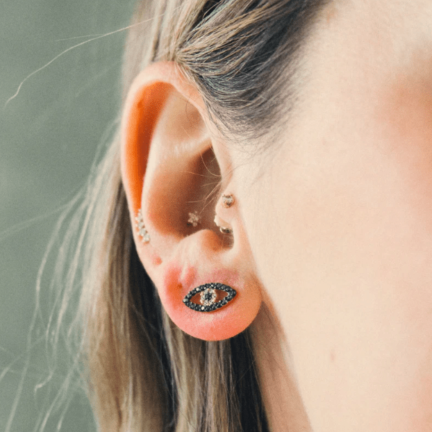 Filaki Evil Eye Stud Earrings in Rose Gold - Unincorporated