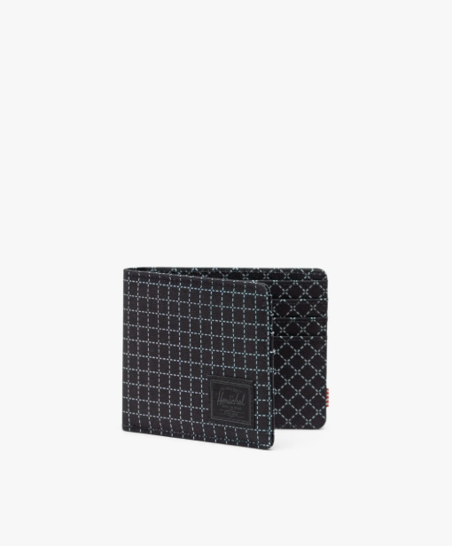 Black and white checkered wallet on a white background