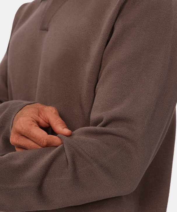 Industrie The Wynslow Polo Knit in Chestnut - Unincorporated