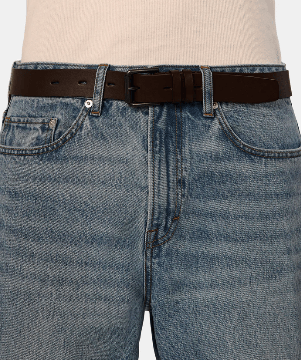 Industrie Wide Pu Belt in Brown - Unincorporated