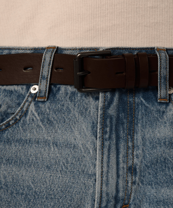 Industrie Wide Pu Belt in Brown - Unincorporated