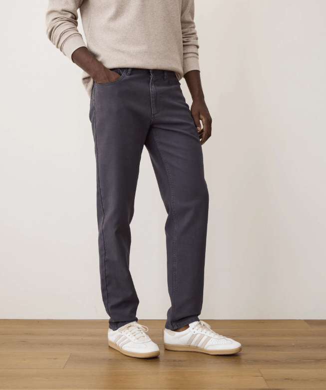 Marine Layer 5 Pocket Flex Terry Pant Slim Straight in Faded Navy - Unincorporated