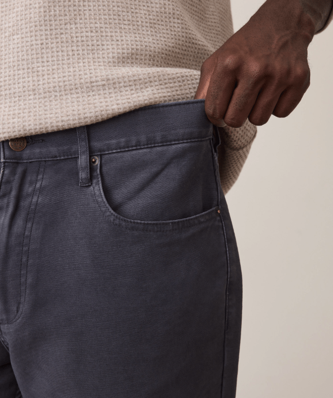Marine Layer 5 Pocket Flex Terry Pant Slim Straight in Faded Navy - Unincorporated