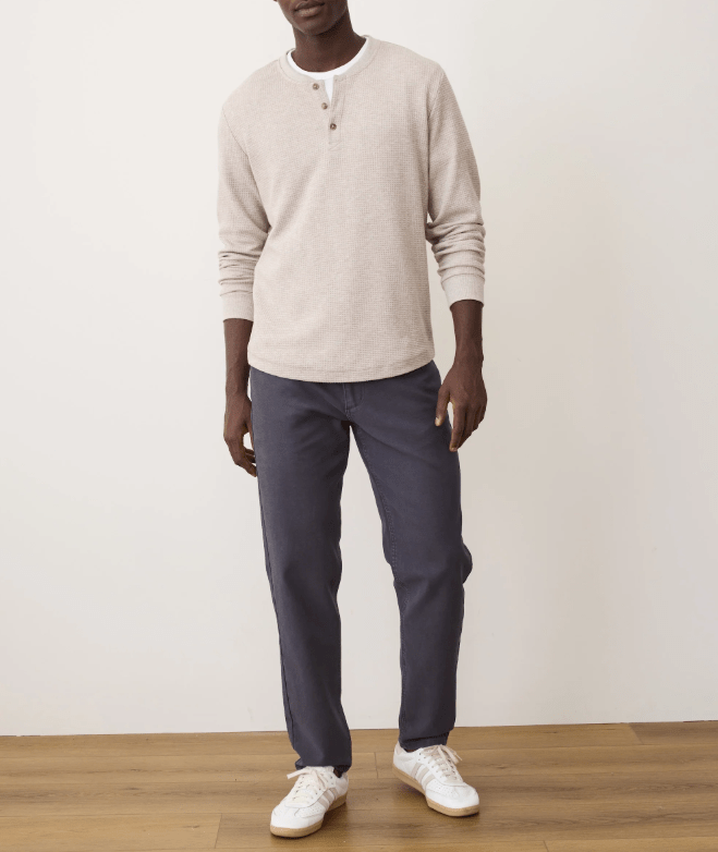 Marine Layer 5 Pocket Flex Terry Pant Slim Straight in Faded Navy - Unincorporated