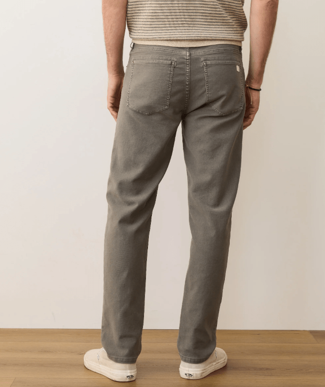Marine Layer 5 Pocket Flex Terry Pant Slim Straight in Olive - Unincorporated