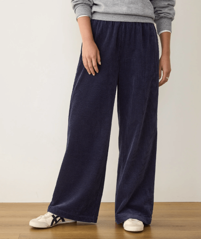 Marine Layer Allison Corduroy Trouser in Navy - Unincorporated