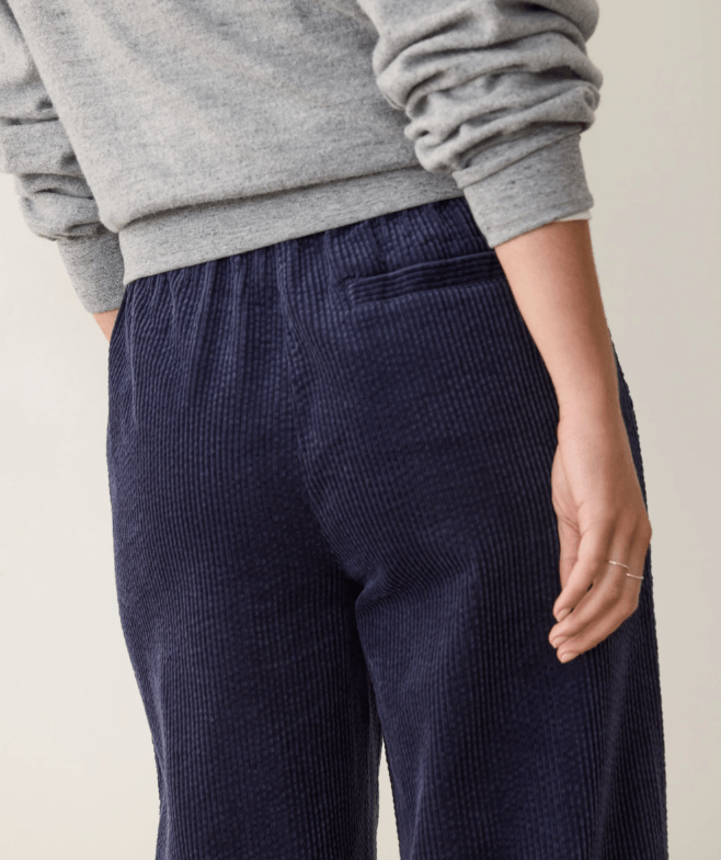 Marine Layer Allison Corduroy Trouser in Navy - Unincorporated