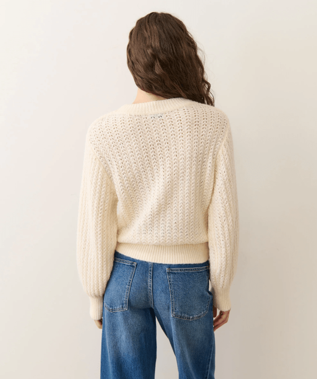 Marine Layer Alma Crewneck Sweater in Cream - Unincorporated