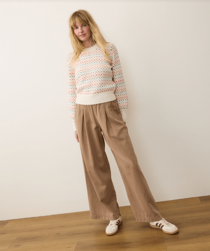 Marine Layer Alma Crewneck Sweater in Rainbow - Unincorporated