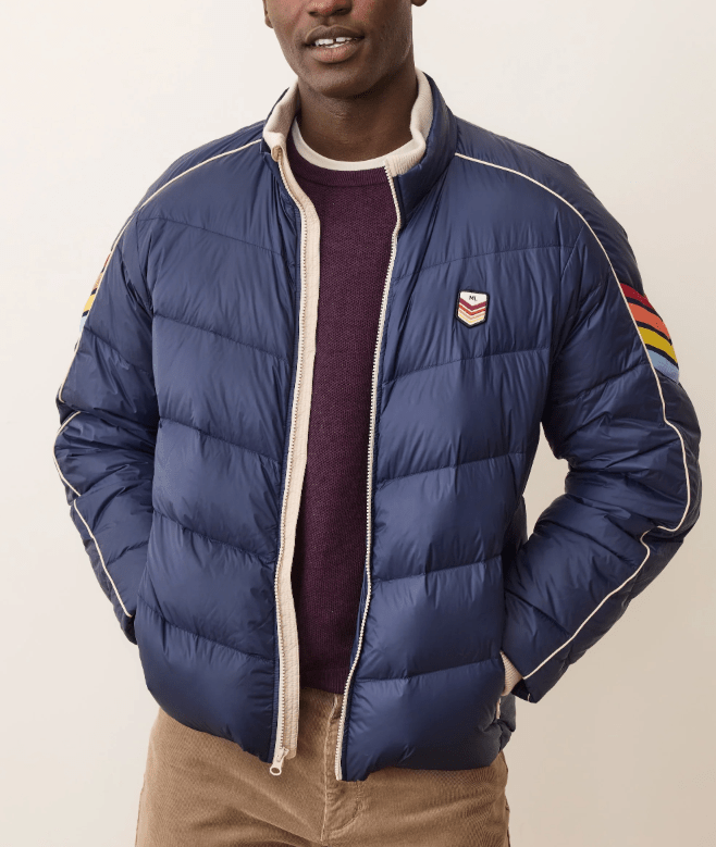 Marine Layer Bode Puffer Jacket in Navy - Unincorporated