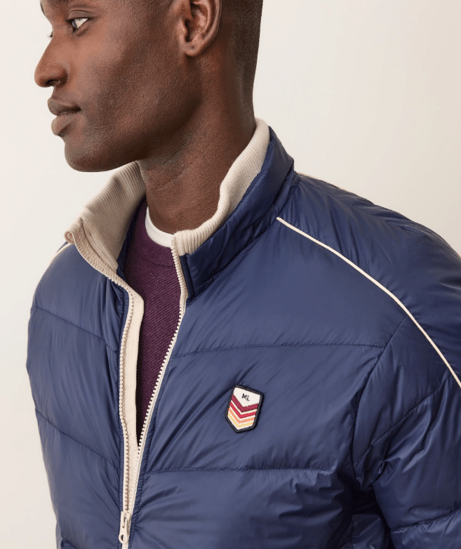 Marine Layer Bode Puffer Jacket in Navy - Unincorporated