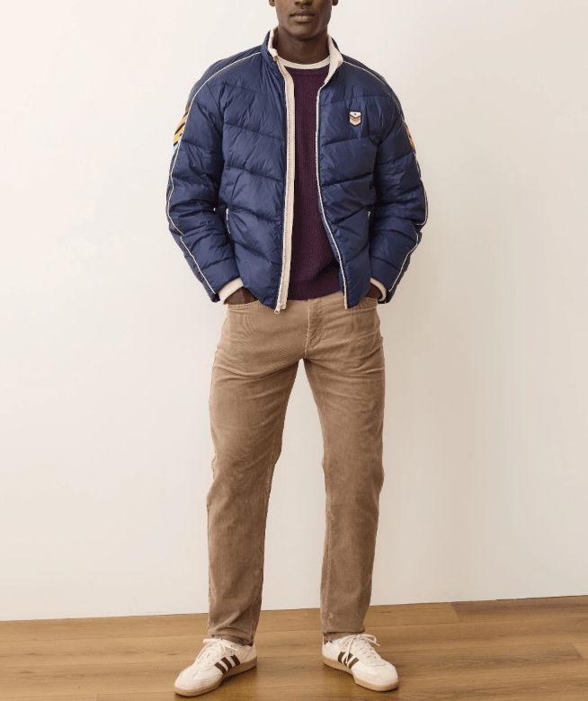 Marine Layer Bode Puffer Jacket in Navy - Unincorporated
