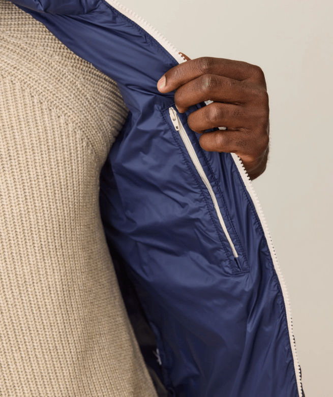 Marine Layer Bode Puffer Vest in Navy - Unincorporated