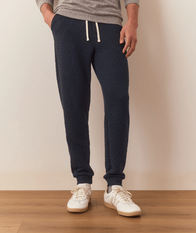 Marine Layer Corbet Quilted Jogger in Deep Ocean - Unincorporated