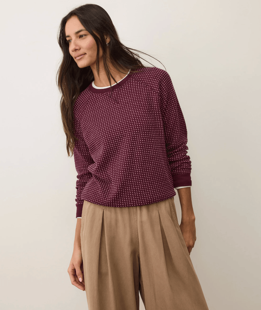 Marine Layer Daisy Textured Raglan in Fig - Unincorporated