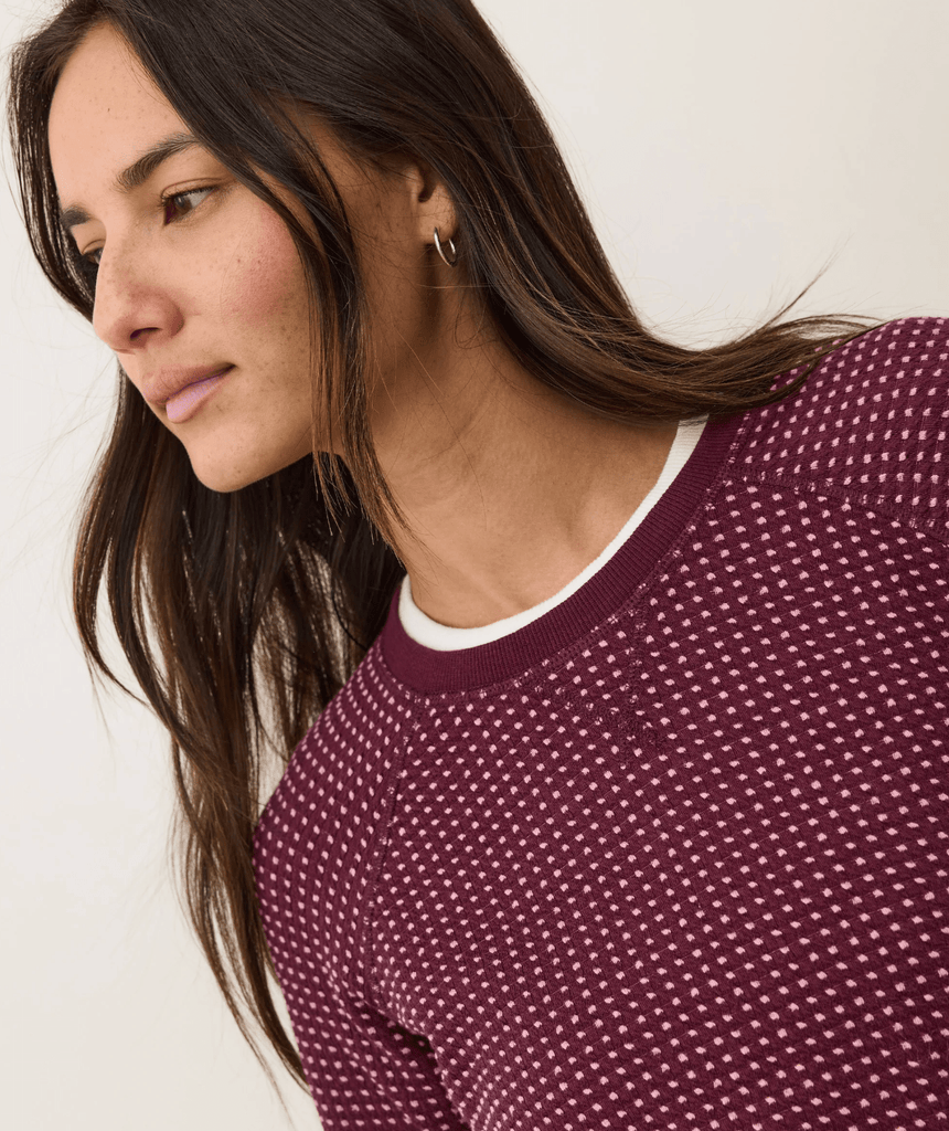 Marine Layer Daisy Textured Raglan in Fig - Unincorporated