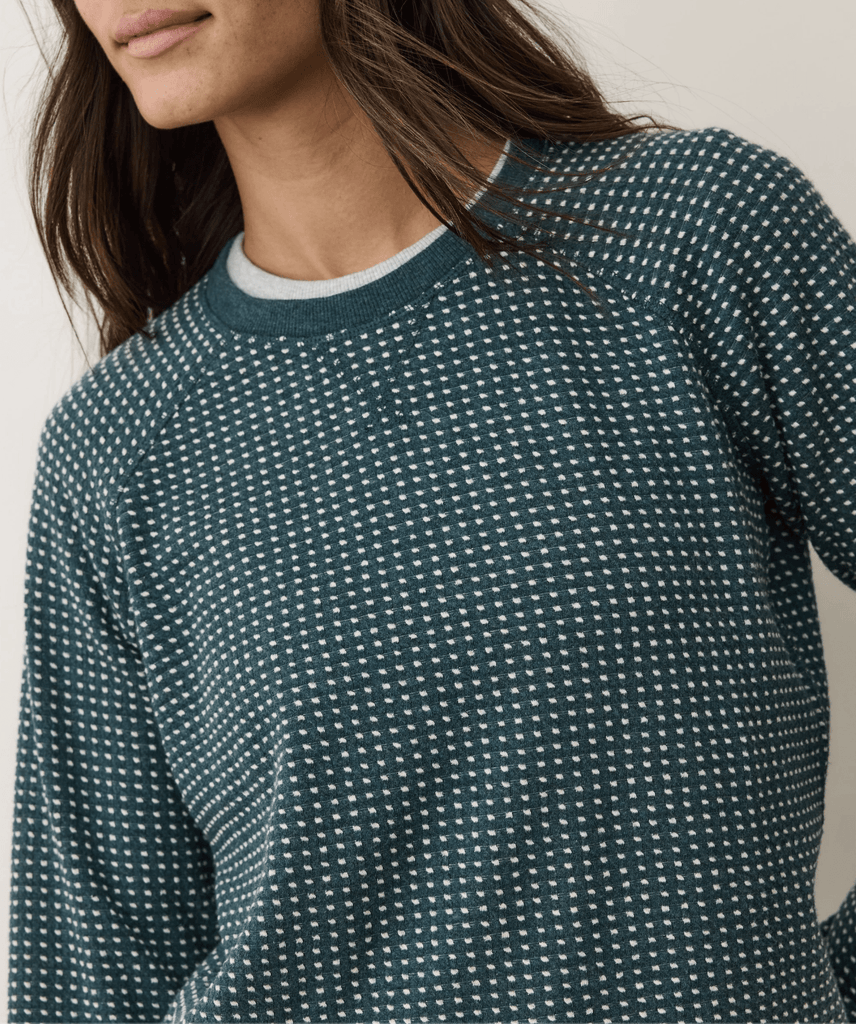 Marine Layer Daisy Textured Raglan in Mediterranea - Unincorporated