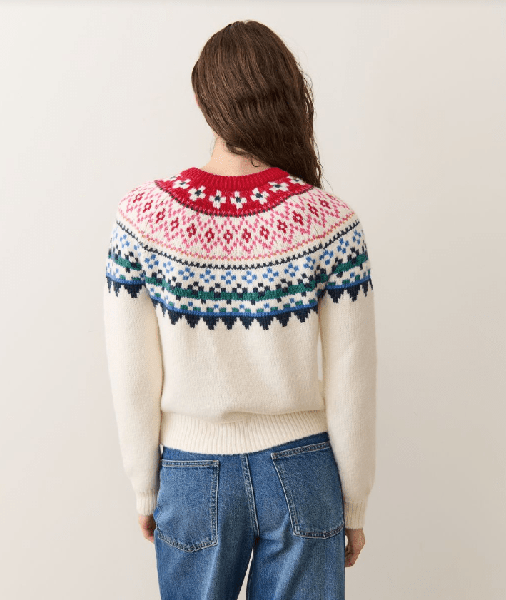 Marine Layer Fiorella Crewneck Sweater in Multi Fair Isle - Unincorporated