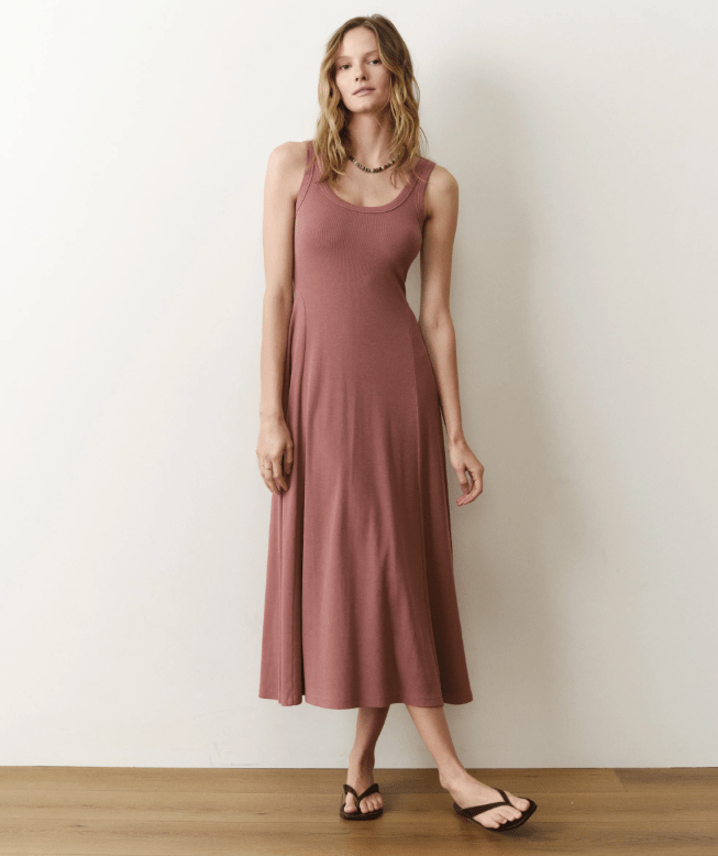 Marine Layer Lexi Rib Fit & Flare Maxi Dress in Clay Unincorporated Marine Layer Lexi Rib Fit & Flare Maxi Dress in Clay Unincorporated