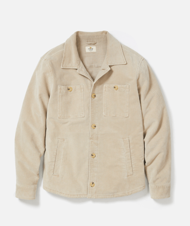 Marine Layer Max Moleskin Overshirt in Taupe - Unincorporated