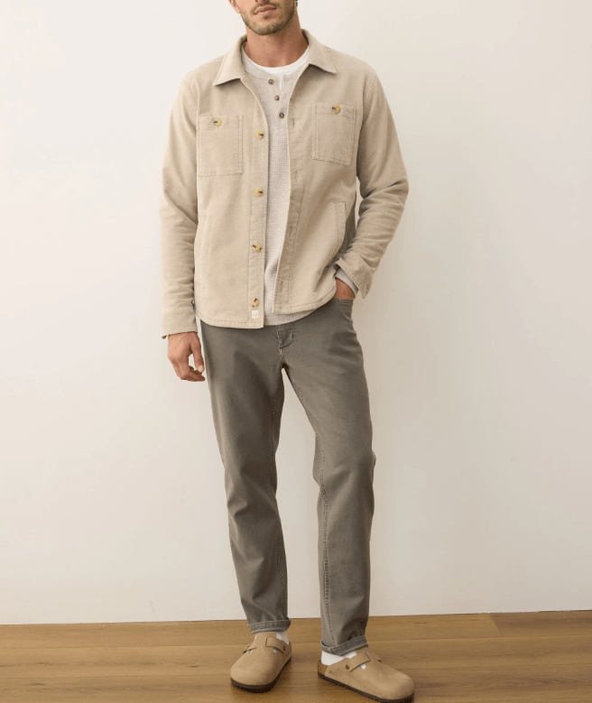 Marine Layer Max Moleskin Overshirt in Taupe - Unincorporated