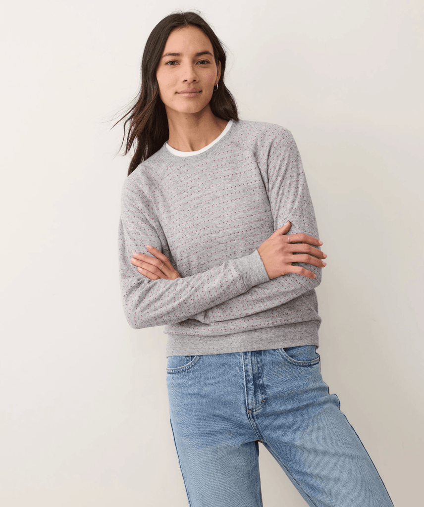 Marine Layer Reversible Raglan in Heather Grey/Pink - Unincorporated