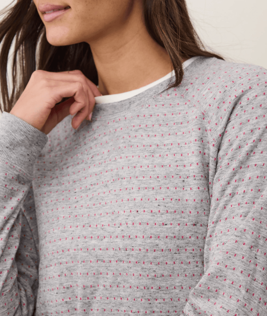 Marine Layer Reversible Raglan in Heather Grey/Pink - Unincorporated