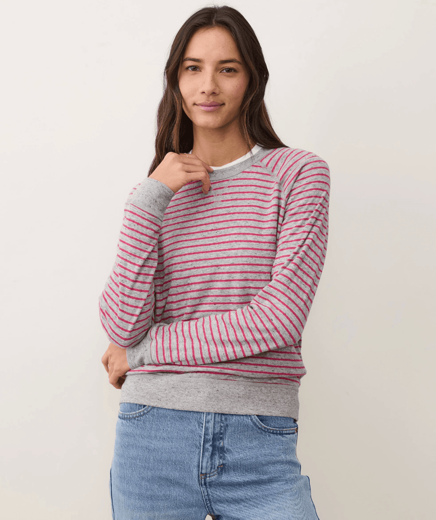 Marine Layer Reversible Raglan in Heather Grey/Pink - Unincorporated