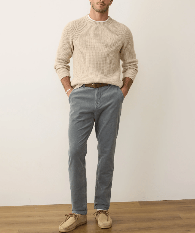 Marine Layer Saturday Moleskin Chino Slim Straight in Balsam Green - Unincorporated