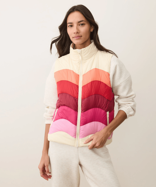 Marine Layer Sunset Puffer Vest in Warm Wave - Unincorporated