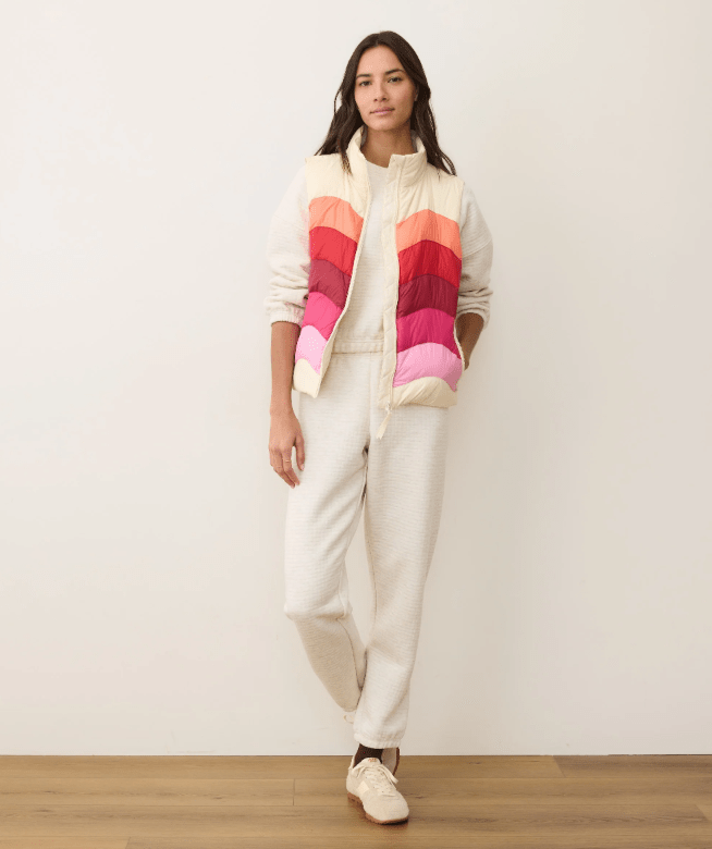 Marine Layer Sunset Puffer Vest in Warm Wave - Unincorporated