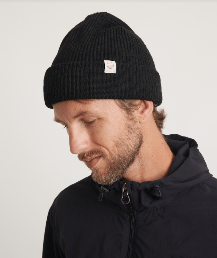 Marine Layer Tahoe Beanie in Black - Unincorporated