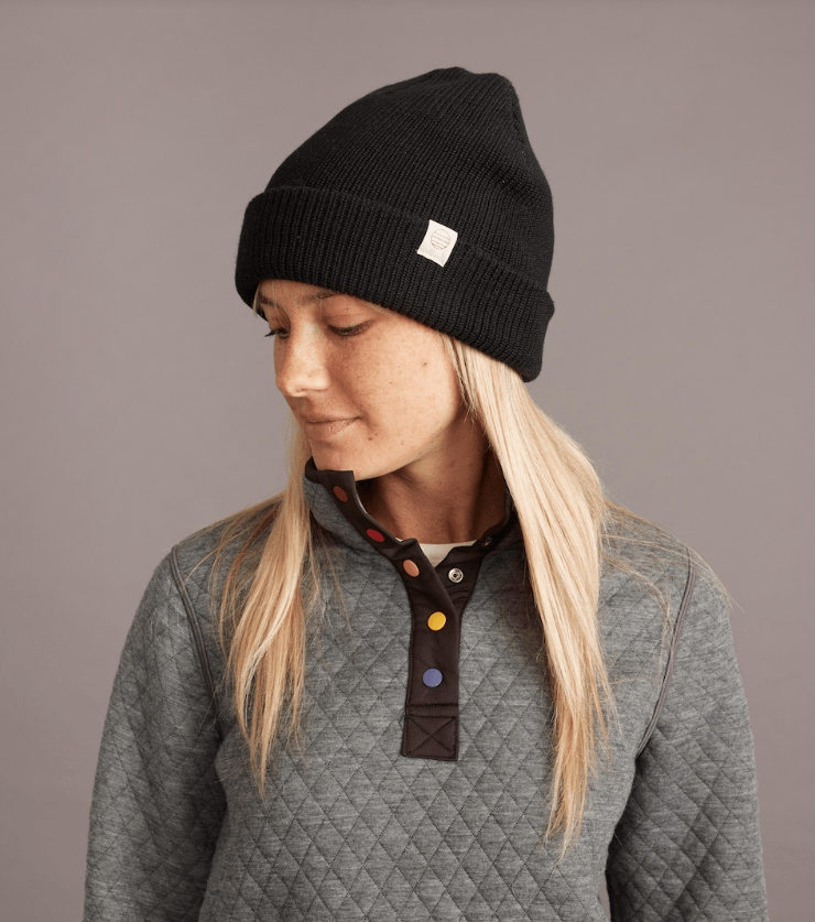 Marine Layer Tahoe Beanie in Black - Unincorporated