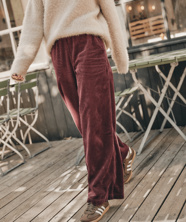 Marine Layer Allison Corduroy Trouser in Windsor Wine - Unincorporated