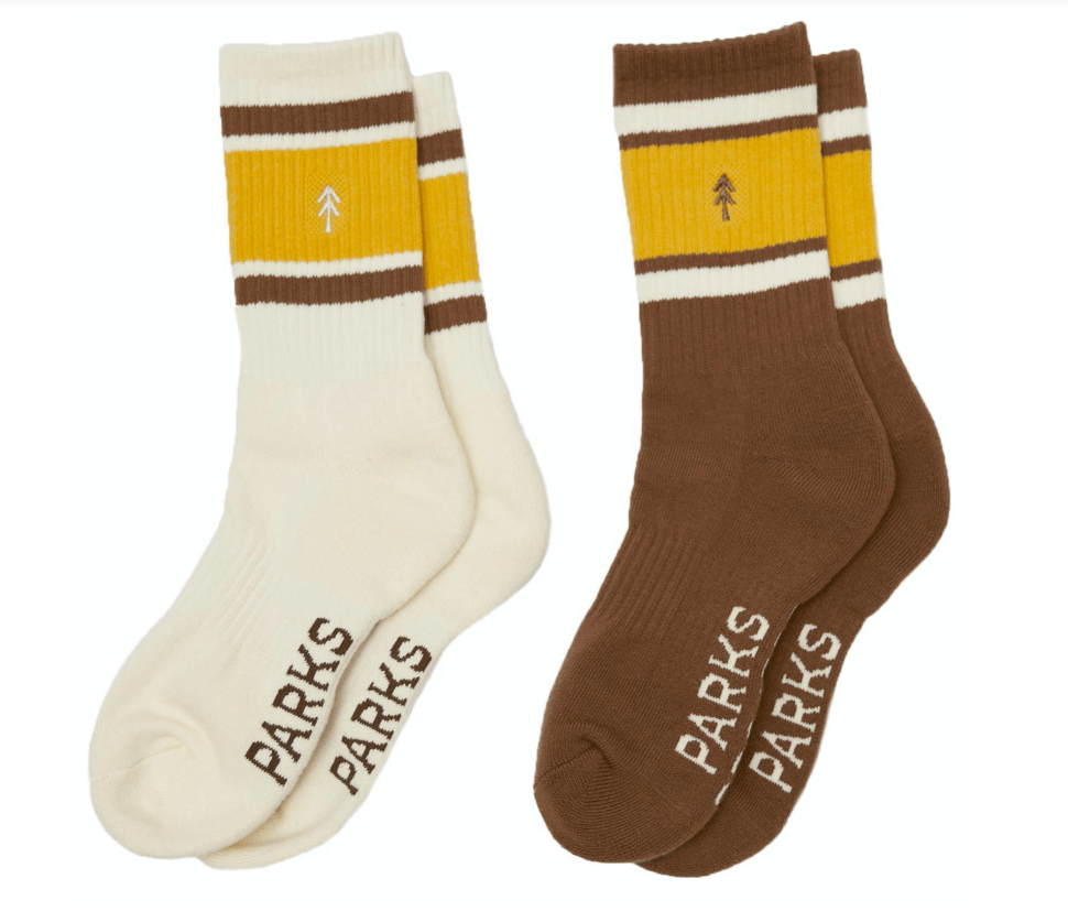Parks Project Trail Crew Tube Sock 2 Pack in White and Gold - Unincorporated