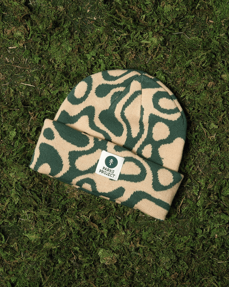 Parks Project Yellowstone Geysers Beanie in Green and Natural - Unincorporated