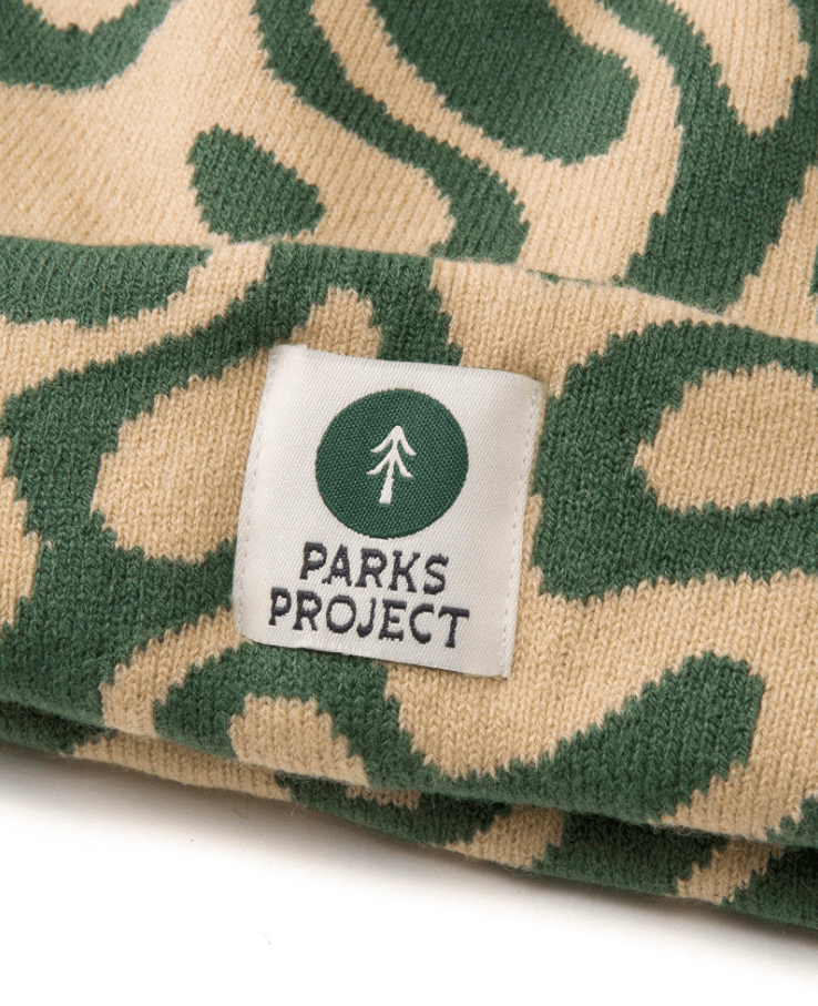 Parks Project Yellowstone Geysers Beanie in Green and Natural - Unincorporated