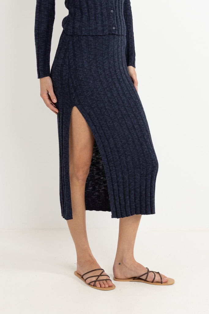 Rhythm Koko Knit Midi Skirt in Ink - Unincorporated