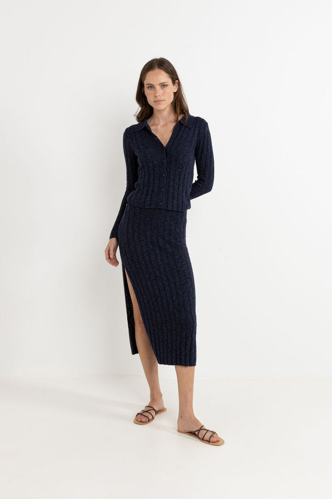 Rhythm Koko Knit Midi Skirt in Ink - Unincorporated