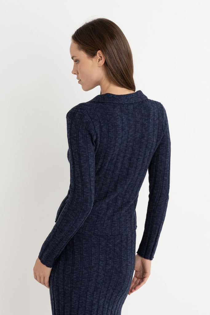 Rhythm Koko Long Sleeve Knit Top in Ink - Unincorporated