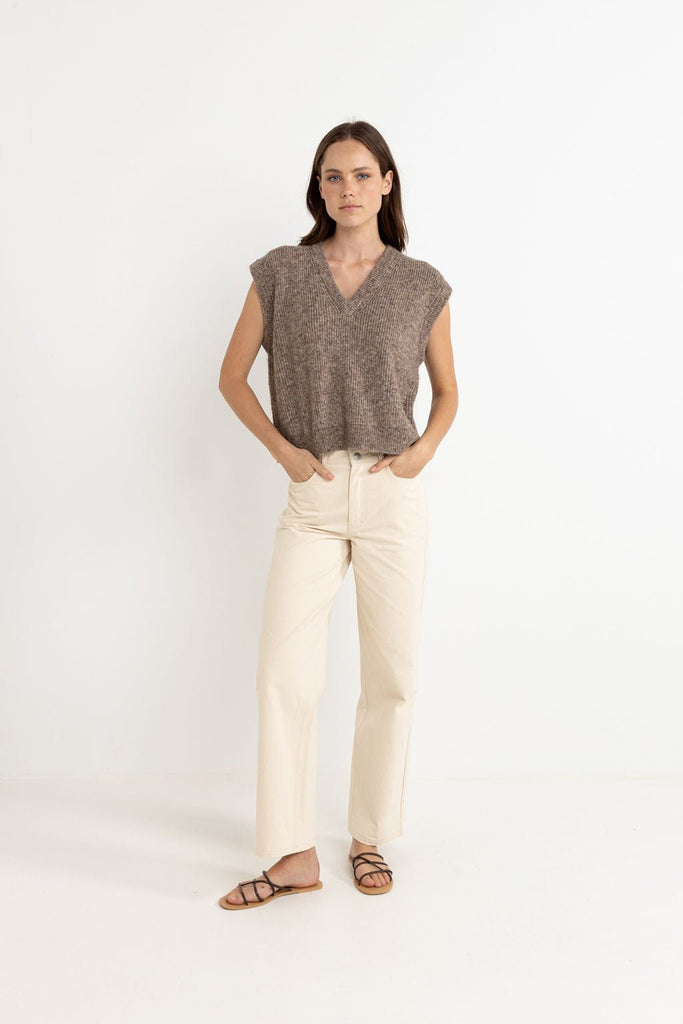 Rhythm Quinn Knit Vest in Oatmeal - Unincorporated