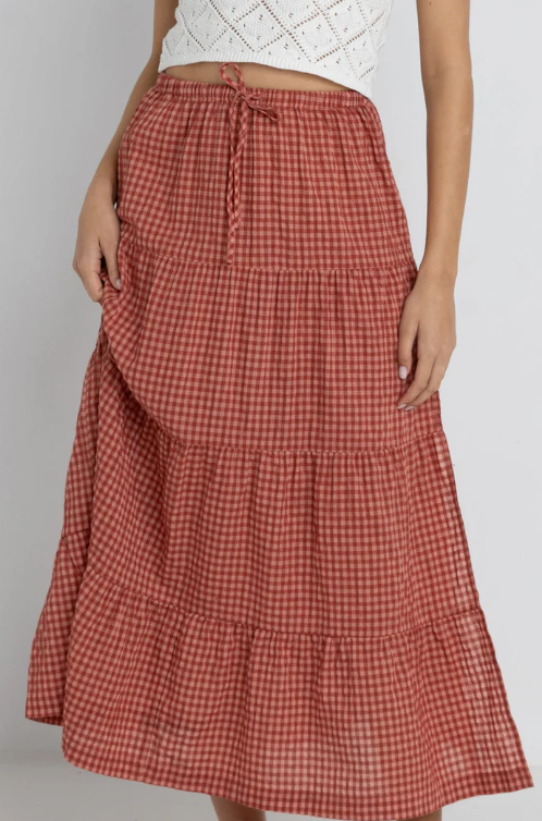 Rhythm_Lola_Check_Tiered_Maxi_Skirt_in_Red1