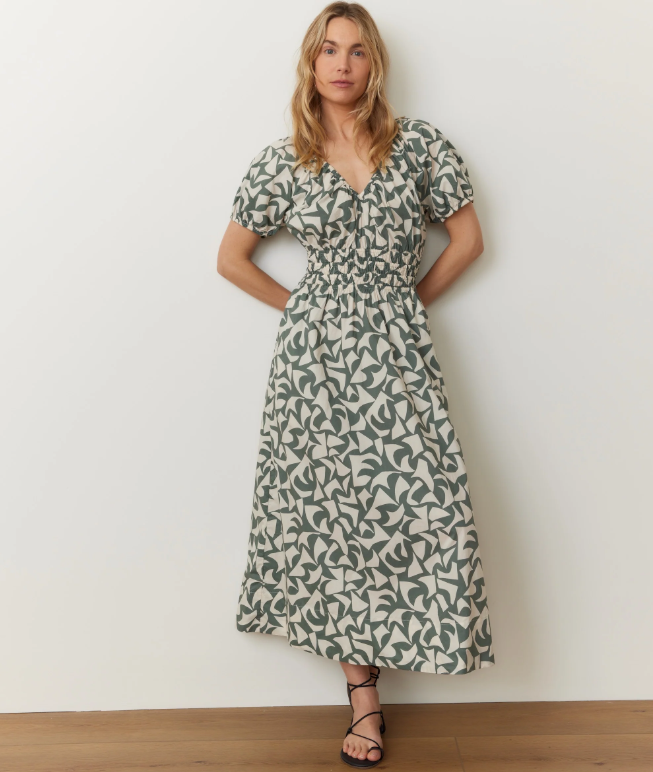 Marine Layer_Emery_Poplin_Midi_Dress_in_Pine_Geo7