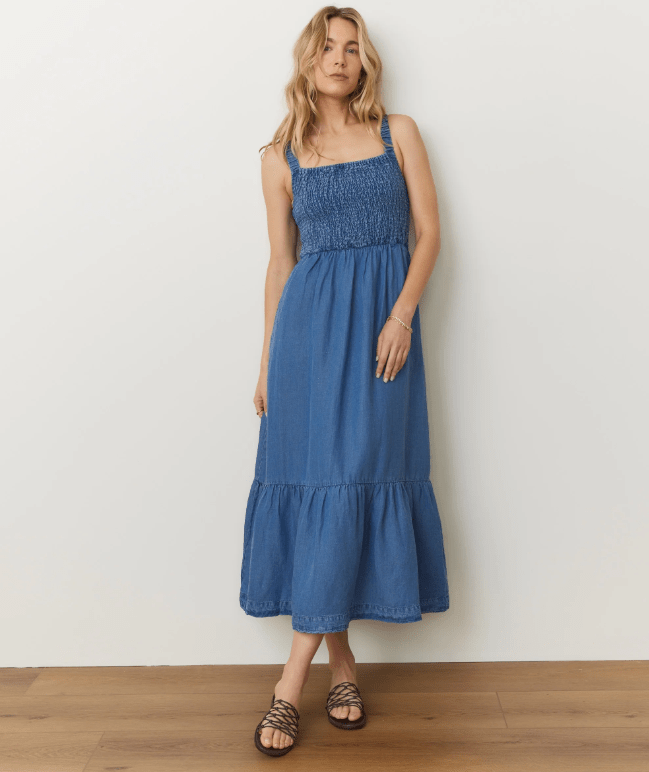 Marine Layer Selene Maxi Dress in Medium Wash  Unincorporated