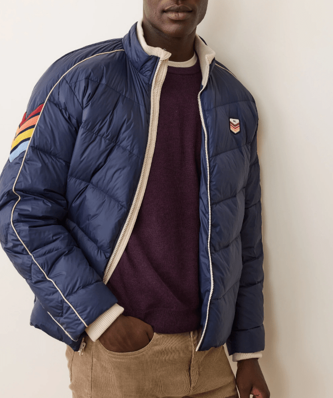 Marine Layer Bode Puffer Jacket in Navy - Unincorporated